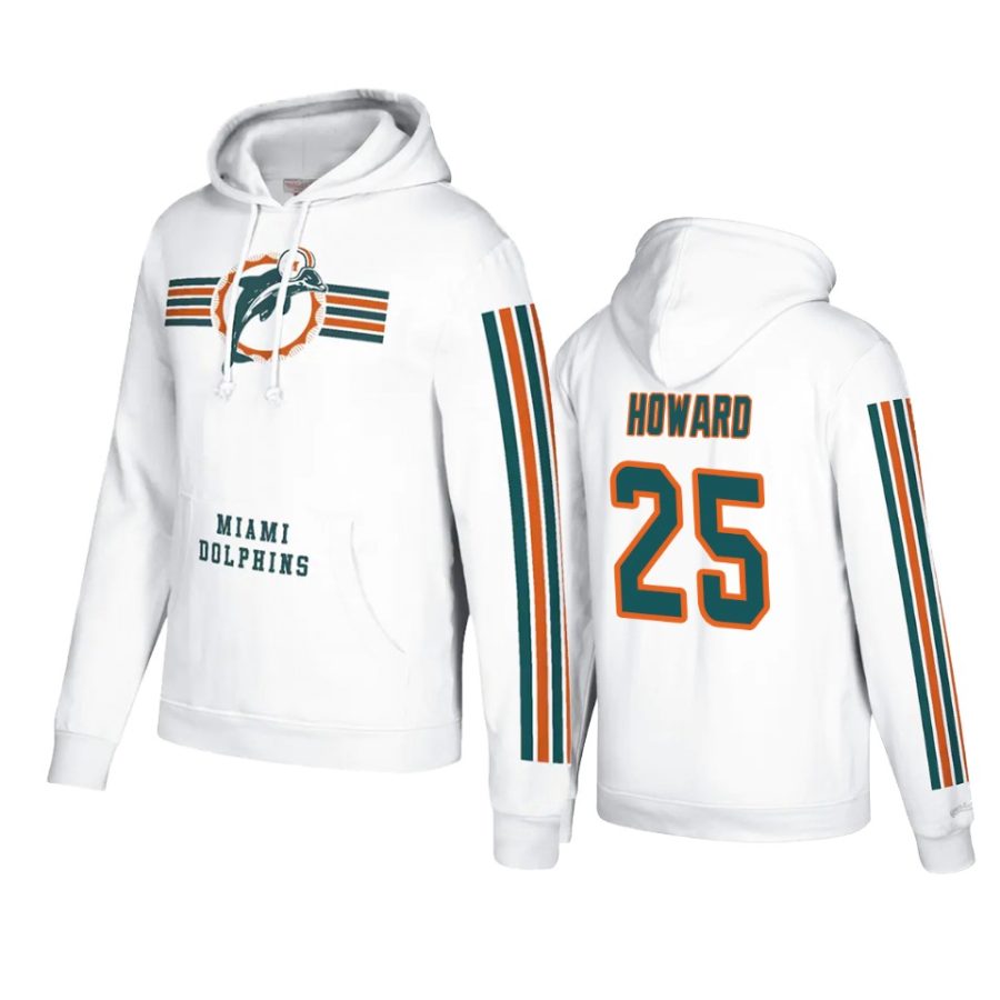 xavien howard dolphins white three stripe hoodie