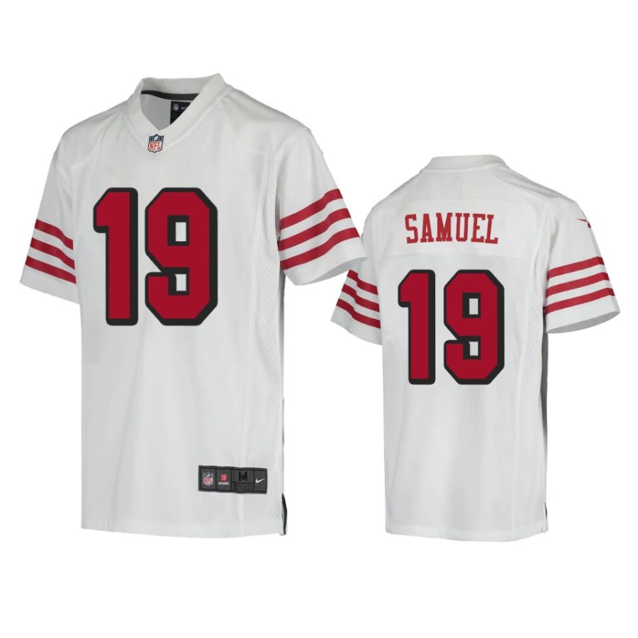 youth 49ers deebo samuel color rush game white jersey