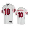 youth 49ers jimmy garoppolo color rush game white jersey