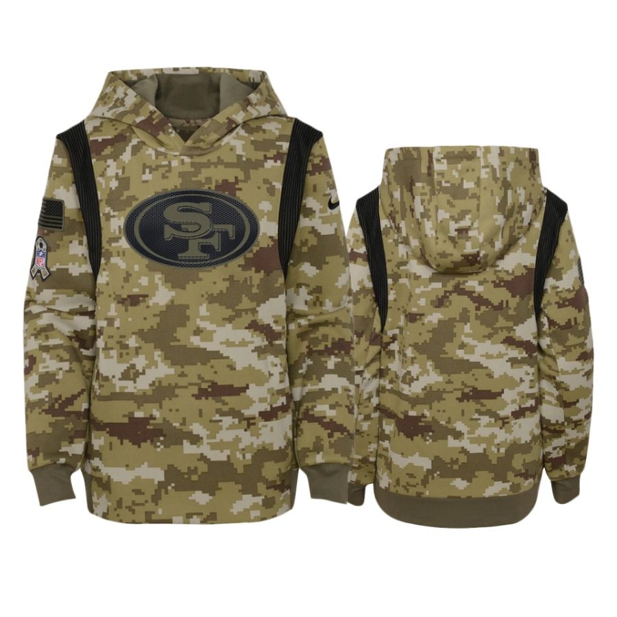 youth 49ers olive 2021 salute to service hoodie