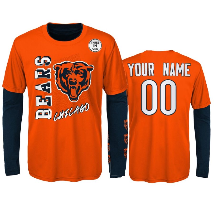 youth bears custom orange navy combo set t shirt