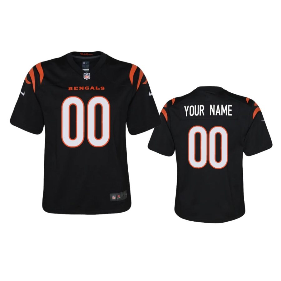 youth bengals custom black 2021 game jersey