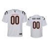 youth bengals custom white 2021 game jersey