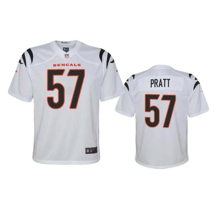 youth bengals germaine pratt white 2021 game jersey