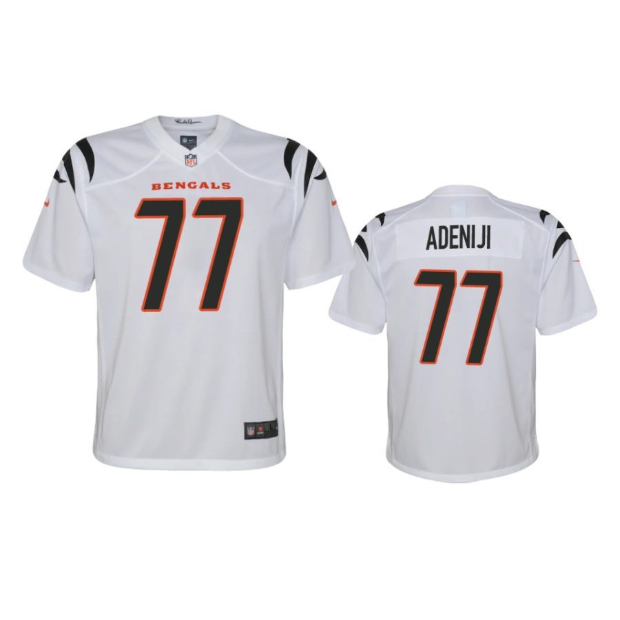 youth bengals hakeem adeniji white 2021 game jersey