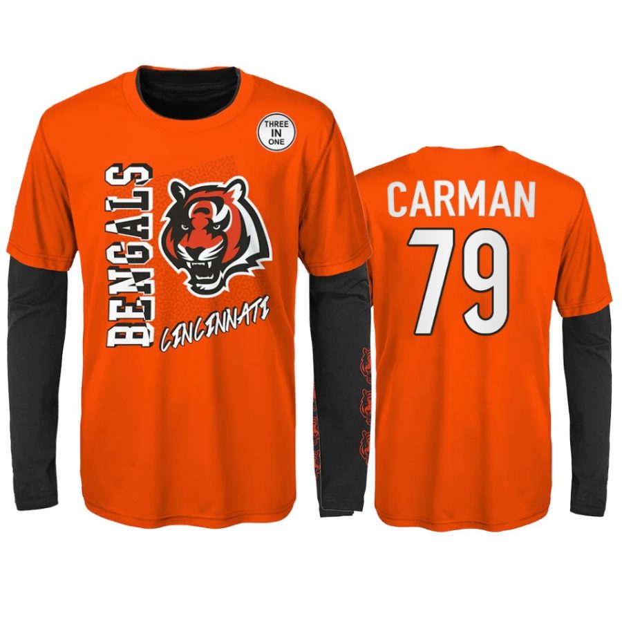 youth bengals jackson carman orange black combo set t shirt