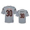 youth bengals jessie bates iii gray inverted game jersey