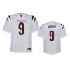 youth bengals joe burrow white 2021 game jersey