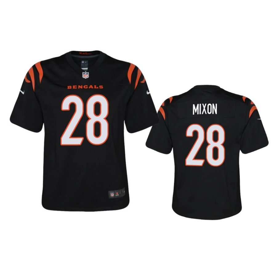 youth bengals joe mixon black 2021 game jersey