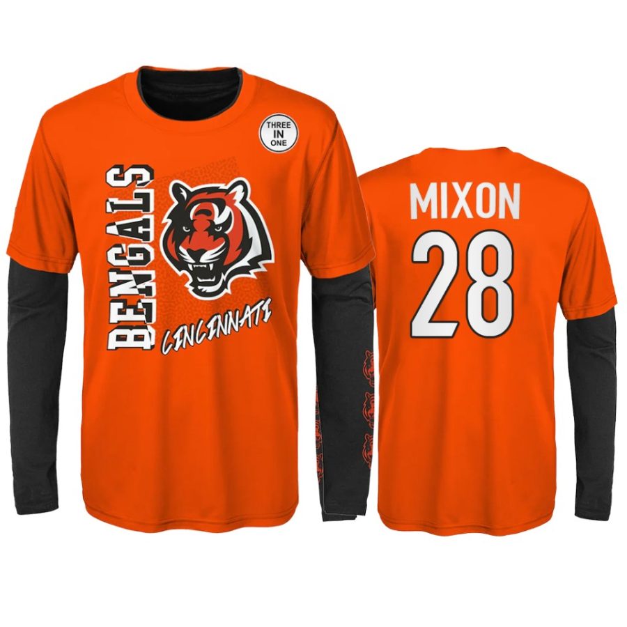 youth bengals joe mixon orange black combo set t shirt