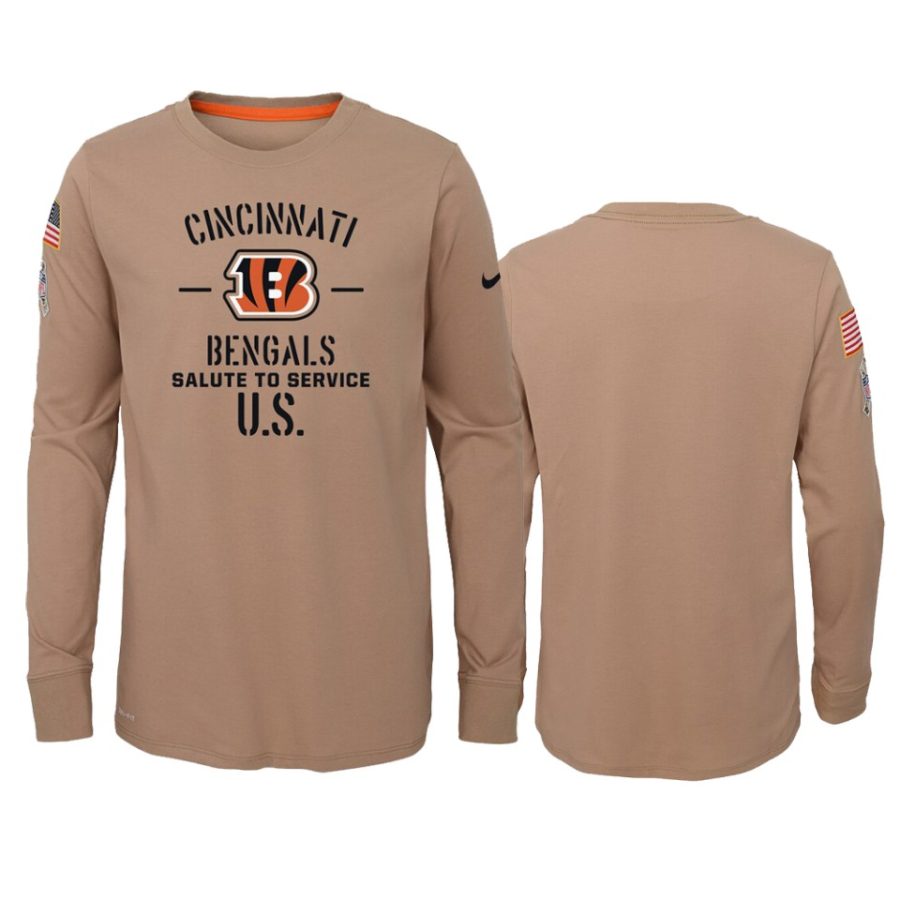 youth bengals khaki performance 2019 salute to service jersey