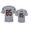 youth bengals tee higgins gray inverted game jersey