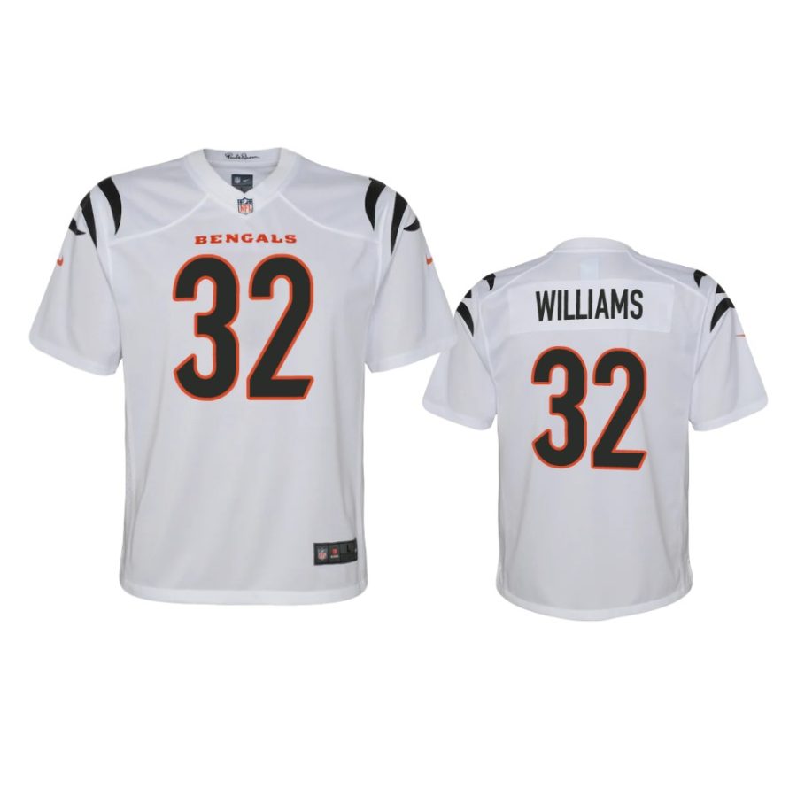 youth bengals trayveon williams white 2021 game jersey