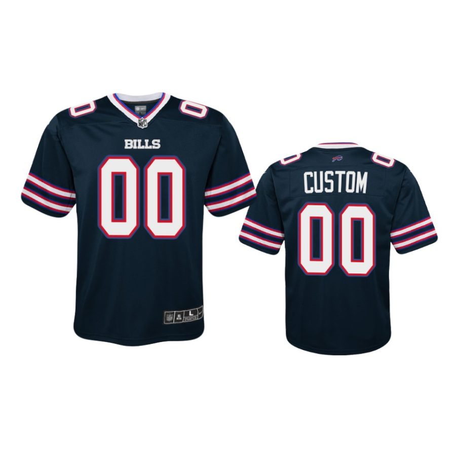 youth bills custom navy inverted game jersey