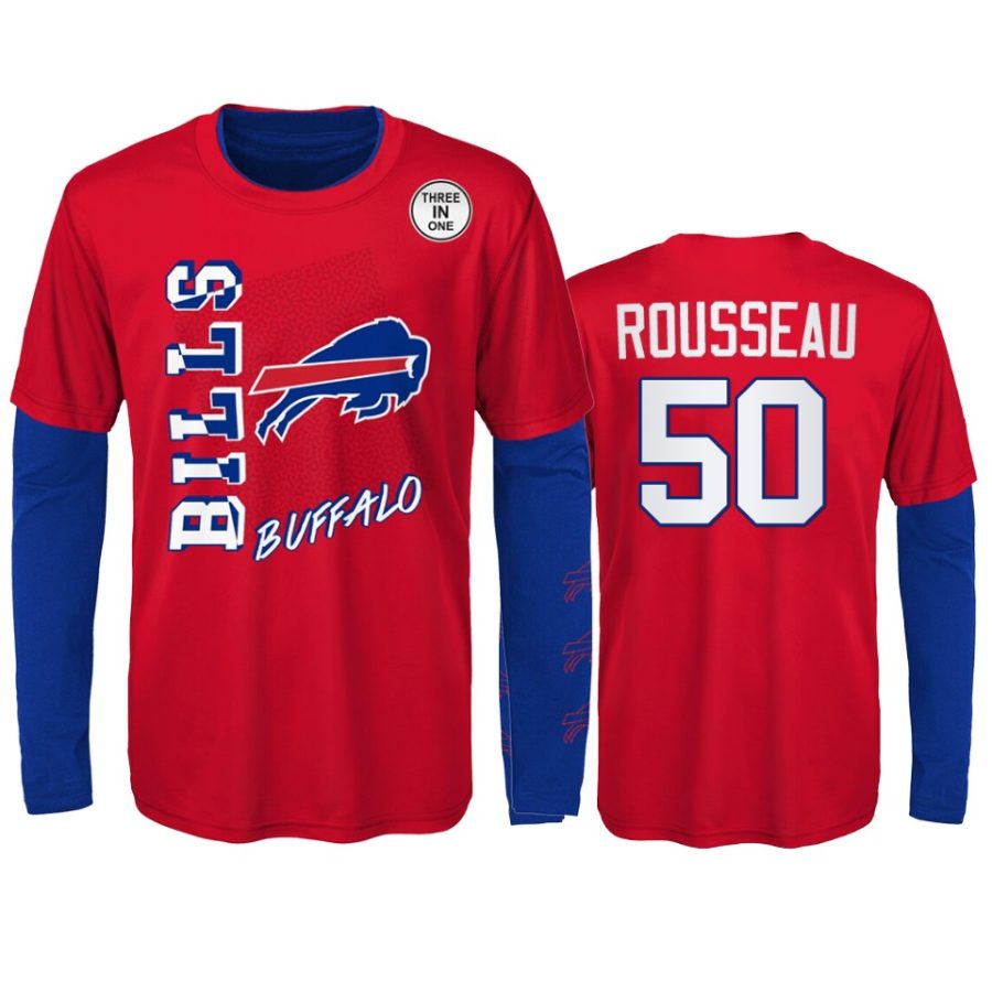 youth bills gregory rousseau red royal combo set t shirt