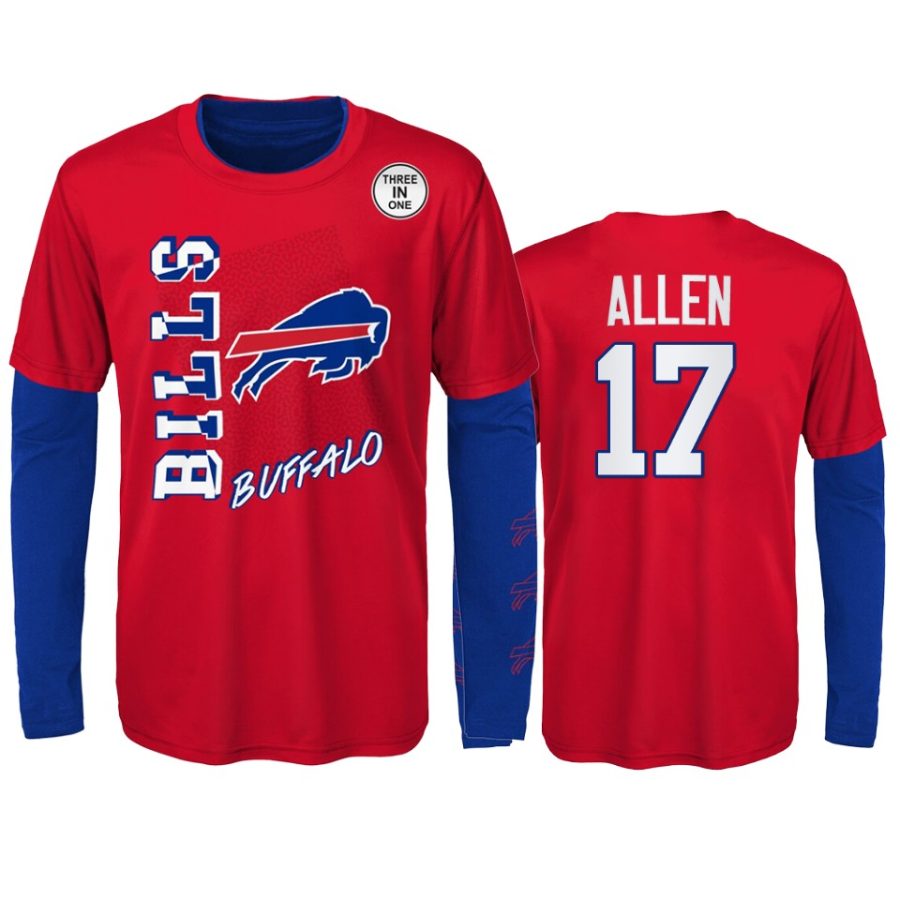 youth bills josh allen red royal combo set t shirt