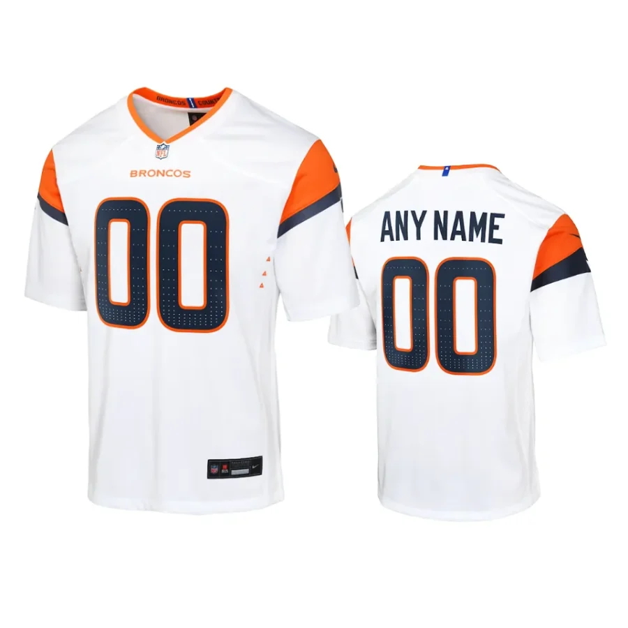 youth broncos custom white 2024 game jersey