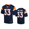 youth broncos javonte williams navy 2024 alternate jersey