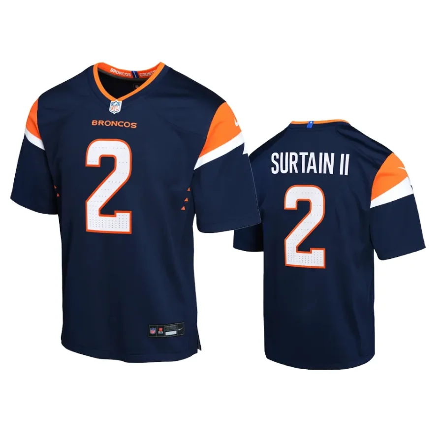 youth broncos patrick surtain ii navy 2024 alternate jersey