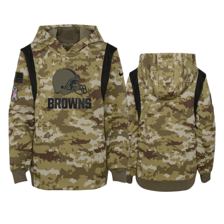 youth browns olive 2021 salute to service hoodie