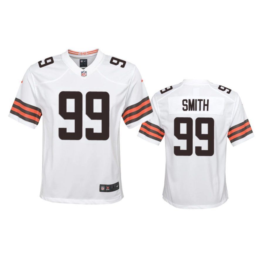 youth browns zadarius smith game white jersey