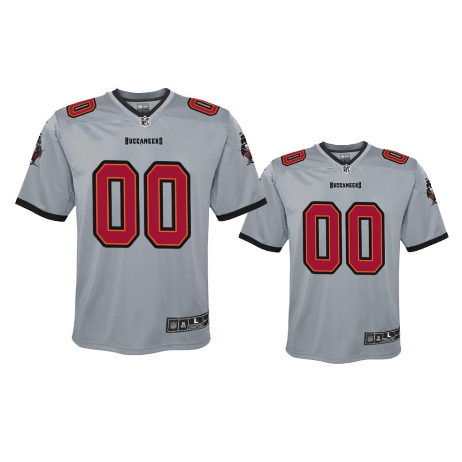 youth buccaneers custom gray inverted game jersey