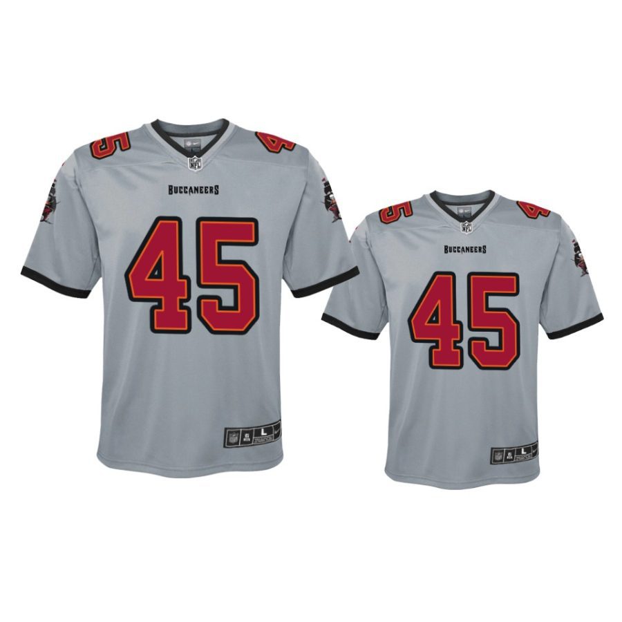 youth buccaneers devin white gray inverted game jersey