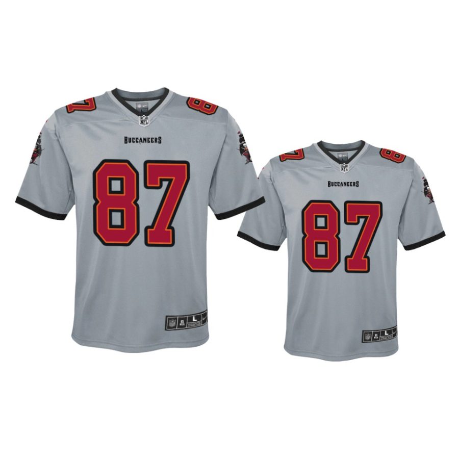 youth buccaneers rob gronkowski gray inverted game jersey