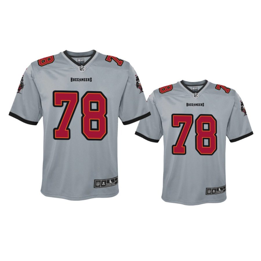 youth buccaneers tristan wirfs gray inverted game jersey