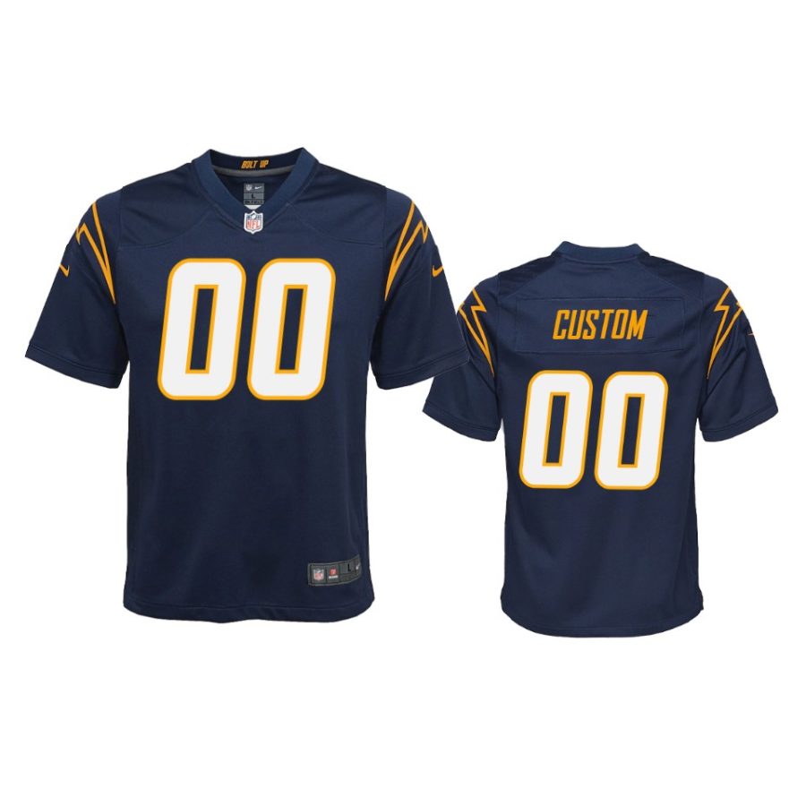 youth chargers custom alternate game navy jersey