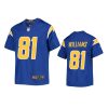 youth chargers mike williams game royal jersey