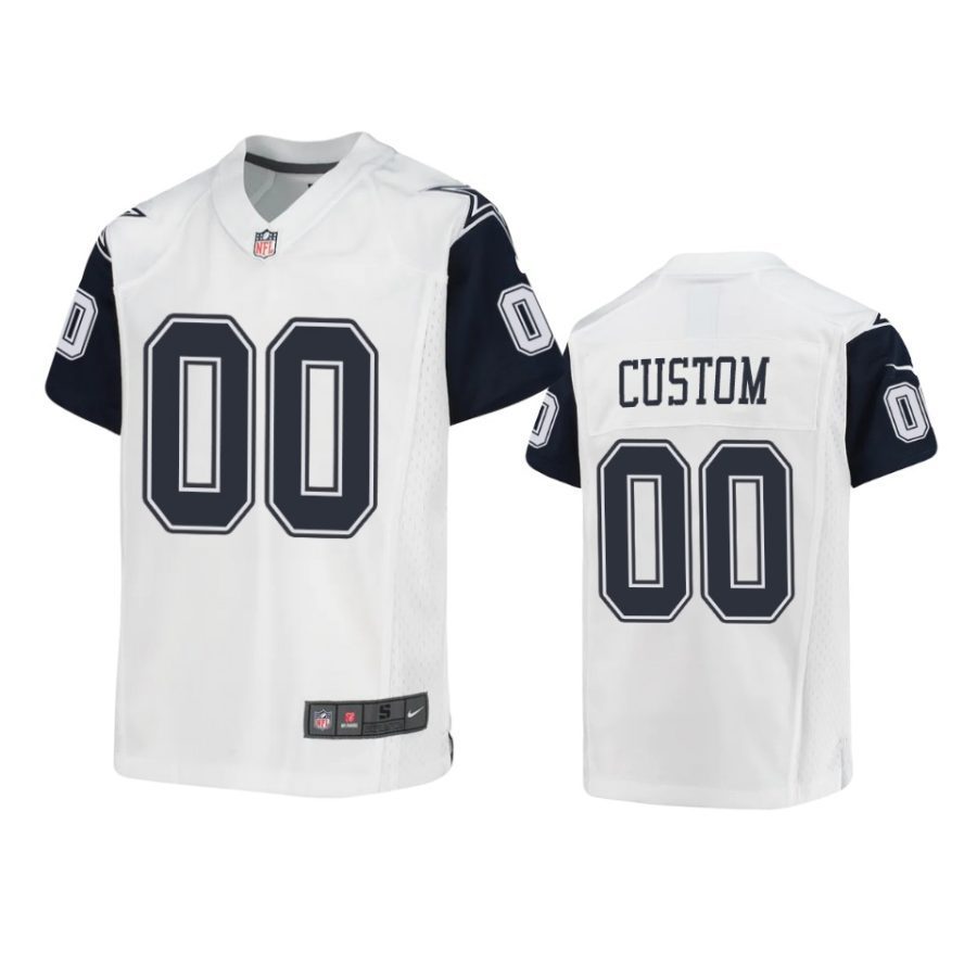 youth cowboys custom alternate game white jersey