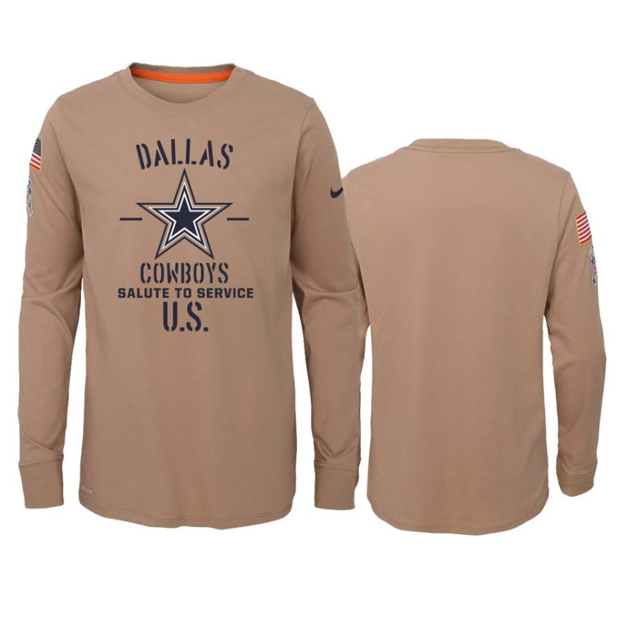 youth cowboys khaki performance 2019 salute to service jersey