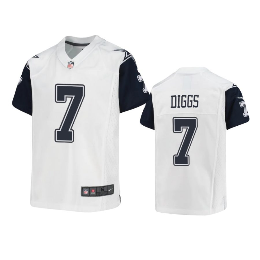 youth cowboys trevon diggs alternate game white jersey