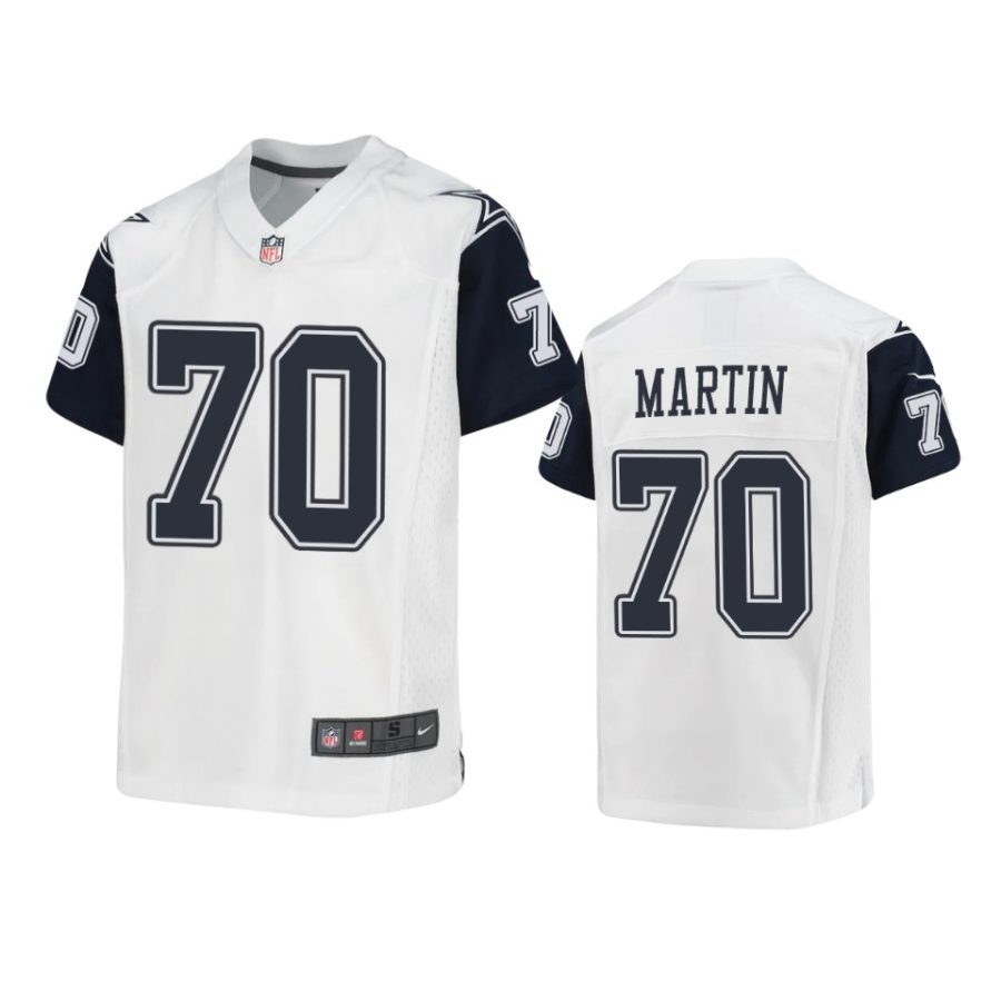 youth cowboys zack martin alternate game white jersey