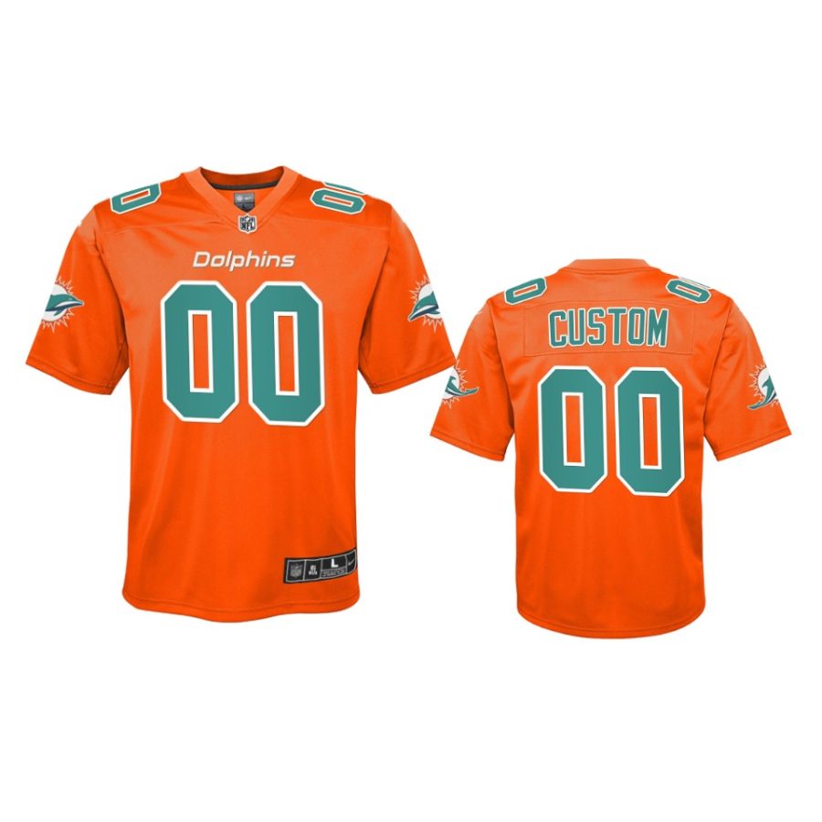 youth dolphins custom orange inverted game jersey
