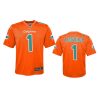 youth dolphins tua tagovailoa orange inverted game jersey