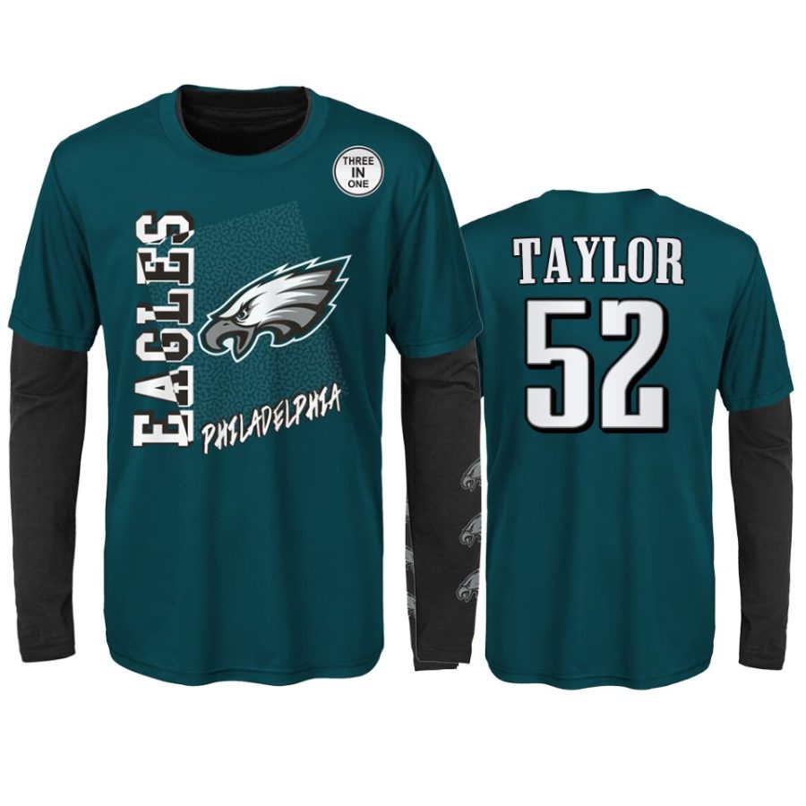 youth eagles davion taylor green black combo set t shirt