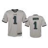 youth eagles jalen hurts silver inverted game jersey