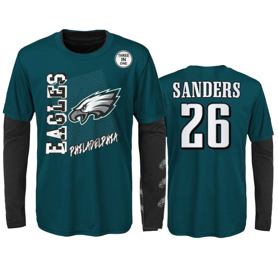 youth eagles miles sanders green black combo set t shirt