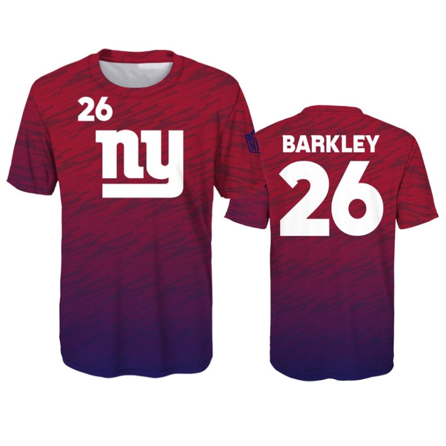 youth giants saquon barkley red propulsion sublimated t shirt