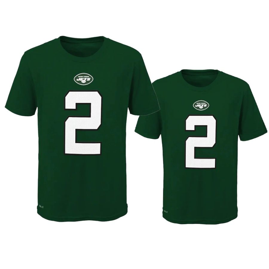 youth jets zach wilson green t shirt