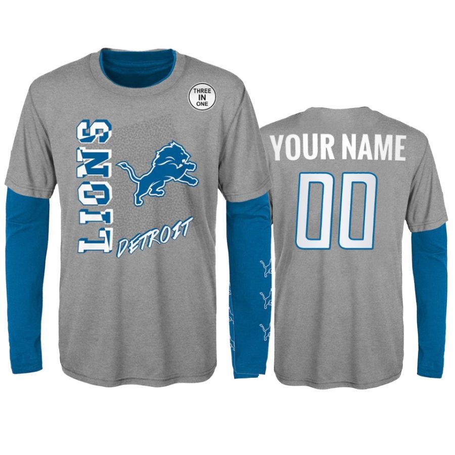 youth lions custom silver blue combo set t shirt