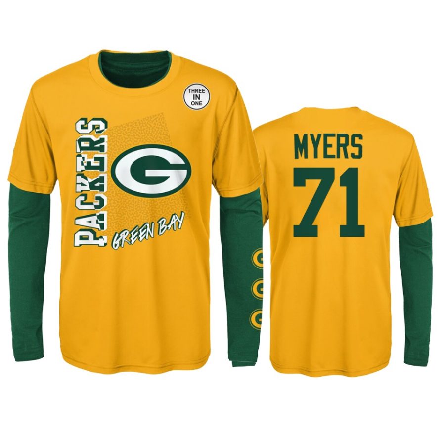 youth packers josh myers gold green combo set t shirt