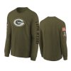 youth packers olive team logo long sleeve 2022 salute to service jersey