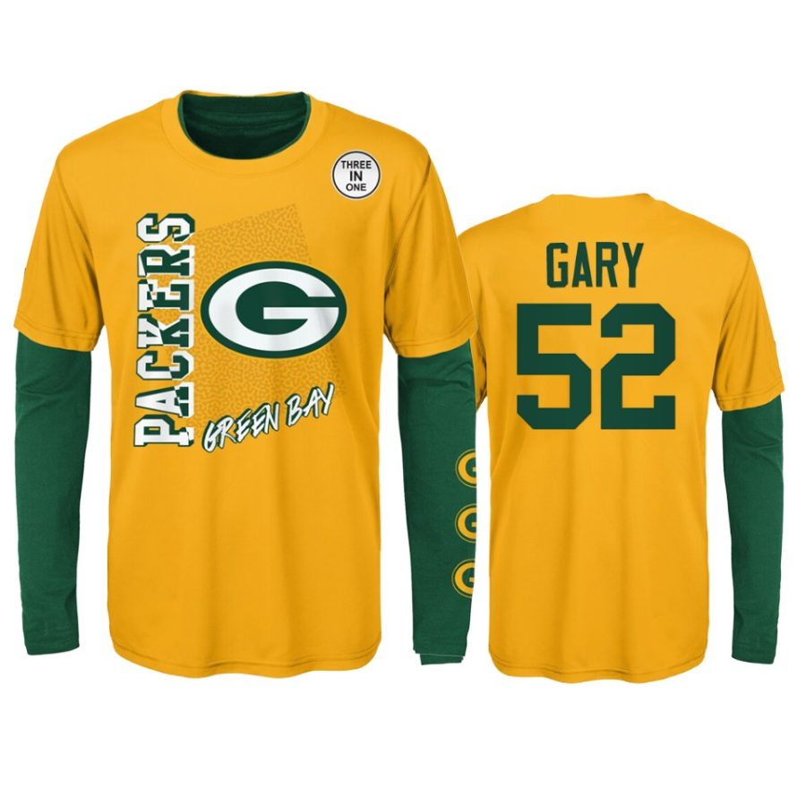 youth packers rashan gary gold green combo set t shirt