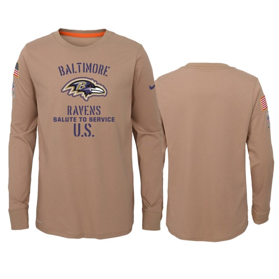 youth ravens khaki performance 2019 salute to service jersey