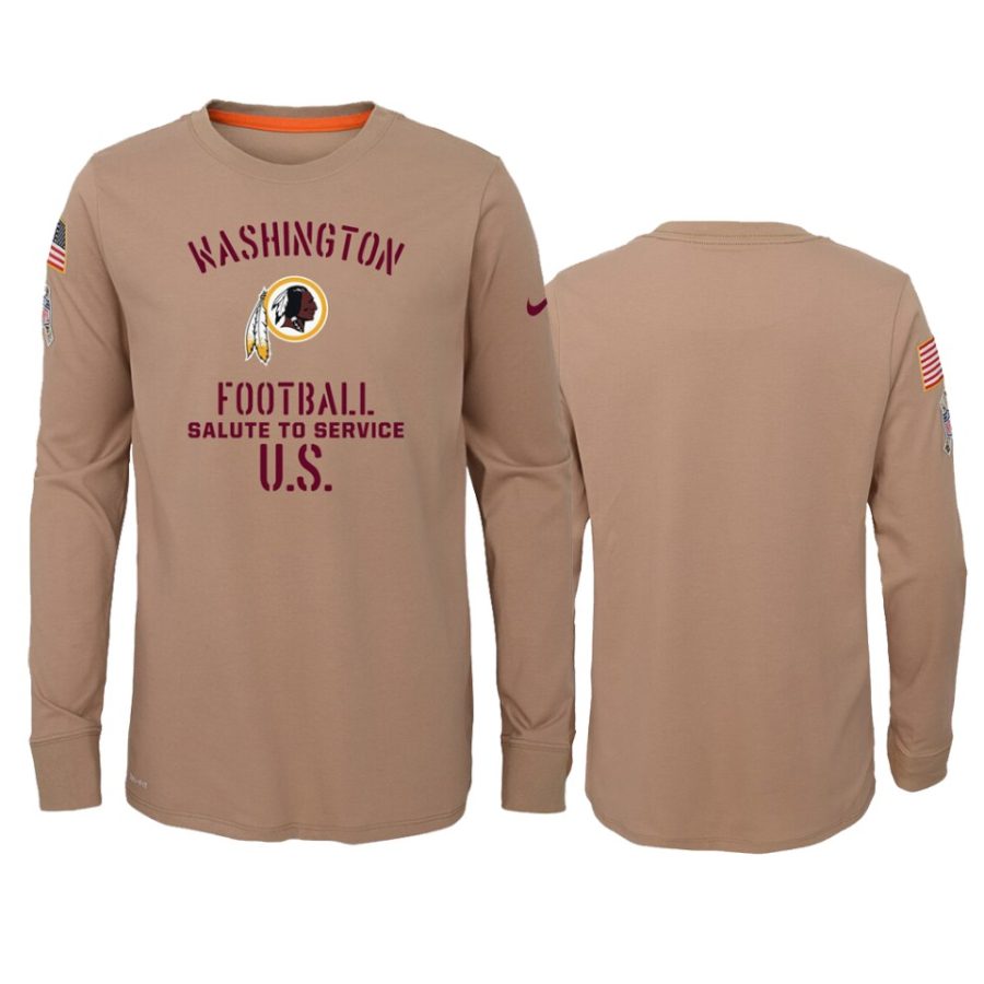 youth redskins khaki performance 2019 salute to service jersey