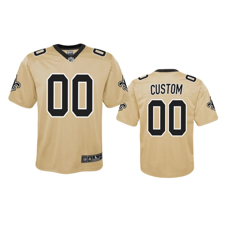 youth saints custom gold inverted game jersey