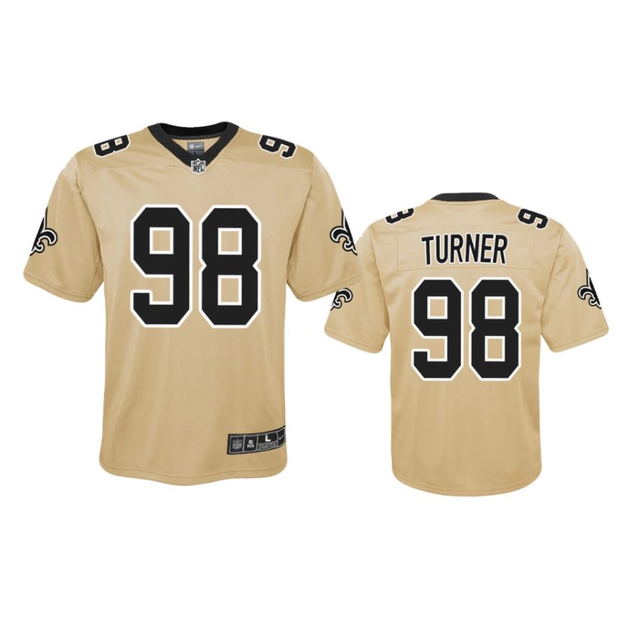 youth saints payton turner gold inverted game jersey